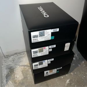 EMPTY CHANEL PURSE BOX & SEALED DUST CLOTH & CARE INSTR 15in X 12in X 5in